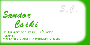 sandor csiki business card